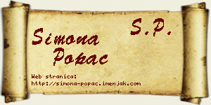Simona Popac vizit kartica